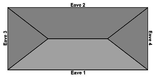 RevealTape for shingle layout diagram for a hip roof RevealTape for shingle layout diagram for a hip roof